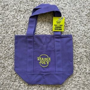Vital Trader Joe's Purple Canvas Mini Tote Bag - NWT